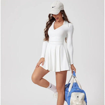Antonia Long-Sleeve Tennis Dress